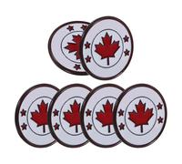 6pcs Canada Flag Brooch Pins Autumn Enamel Maple Leaf Badge | Zinc Alloy with Velvet Pouch, Red Polished Finish, for Scarves, Jackets, Canada Day Gifting
