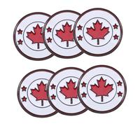 6pcs Canada Flag round Brooch Pin Red Zinc Alloy Souvenir