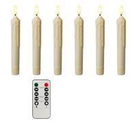 6PCS Candle Sticks, 3D Wick Light Window Candle, Taper Candles, Ivory Led Candles with Remote Control, Christmas Home Wedding Decor