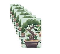 6Pcs Car Air Fresheners Cards Bonsai plant Hanging Fragrance Scented Cards Lasting Scent Car Aromatherapy Tablets Auto Rearview Mirror Pendant for Wardrobe Shoe Cabinet