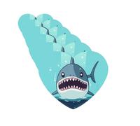 6Pcs Car Air Fresheners Cards Cartoon shark floating in water Hanging Fragrance Scented Cards Lasting Scent Car Aromatherapy Tablets Auto Rearview Mirror Pendant for Wardrobe Shoe Cabinet