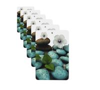 6Pcs Car Air Fresheners Cards Cobblestone Zen Flowers Hanging Fragrance Scented Cards Lasting Scent Car Aromatherapy Tablets Auto Rearview Mirror Pendant for Wardrobe Shoe Cabinet