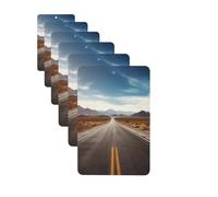 6Pcs Car Air Fresheners Cards Desert Landscape Highway Hanging Fragrance Scented Cards Lasting Scent Car Aromatherapy Tablets Auto Rearview Mirror Pendant for Wardrobe Shoe Cabinet
