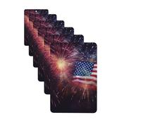 6Pcs Car Air Fresheners Cards Firework American Flag 4Th of July Hanging Fragrance Scented Cards Lasting Scent Car Aromatherapy Tablets Auto Rearview Mirror Pendant for Wardrobe Shoe Cabinet