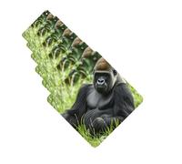 6Pcs Car Air Fresheners Cards Gorilla in the Grass Hanging Fragrance Scented Cards Lasting Scent Car Aromatherapy Tablets Auto Rearview Mirror Pendant for Wardrobe Shoe Cabinet