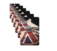 6Pcs Car Air Fresheners Cards Guitar British Flag Hanging Fragrance Scented Cards Lasting Scent Car Aromatherapy Tablets Auto Rearview Mirror Pendant for Wardrobe Shoe Cabinet