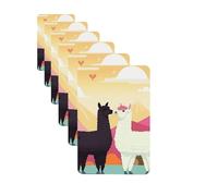 6Pcs Car Air Fresheners Cards Long Lasting Double Sided Hanging Fragrance Scented Card Alpacas in Love in The Mountains Car Aromatherapy Tablets Auto Rearview Mirror Pendant for Men Women