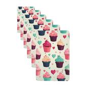 6Pcs Car Air Fresheners Cards Long Lasting Double Sided Hanging Fragrance Scented Card Cupcake candy hearts sweet Car Aromatherapy Tablets Auto Rearview Mirror Pendant for Men Women