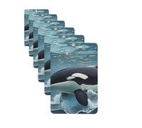 6Pcs Car Air Fresheners Cards Orca Killer Whale Hanging Fragrance Scented Cards Lasting Scent Car Aromatherapy Tablets Auto Rearview Mirror Pendant for Wardrobe Shoe Cabinet