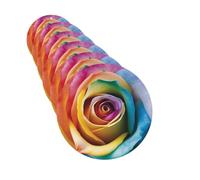 6Pcs Car Air Fresheners Cards Rainbow Rose Flower Hanging Fragrance Scented Cards Lasting Scent Car Aromatherapy Tablets Auto Rearview Mirror Pendant for Wardrobe Shoe Cabinet