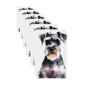 6Pcs Car Air Fresheners Cards Well-behaved schnauzer Hanging Fragrance Scented Cards Lasting Scent Car Aromatherapy Tablets Auto Rearview Mirror Pendant for Wardrobe Shoe Cabinet