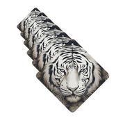 6Pcs Car Air Fresheners Cards White tiger head pattern Hanging Fragrance Scented Cards Lasting Scent Car Aromatherapy Tablets Auto Rearview Mirror Pendant for Wardrobe Shoe Cabinet