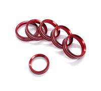 6pcs Car Dashboard A/C Control VOL TUNE Headlight Adjust Knobs Decoration Ring For Ford F150 2016 2017 2018 2019 2020 Auto Inner Parts(Red)
