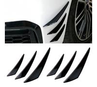 6PCS Car Spoiler Canards Kit,Front Bumper Side Canards Lip Splitter,Anti-Collision Bumper Strip Decal Sticker, Soft Fins Spoiler Auto Body Decoration Sticker Exterior Accessories (Glossy Black)