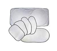 6pcs Car Sun Shade, Riloer Car Windshield Sunshade Silver Collapsible Portable Block UV Rays Car Sun Protector Front Car Windshield Sunshade for SUV Truck Fit Car Sun Screen