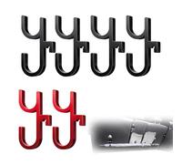6PCS Car Umbrella Hook, Car Umbrella Holder, Car Hooks, Umbrella Holder Set with Dual Hook Design, Red and Black Car Interior Accessories, Organisation for Car Umbrellas and Small Items, Durable Mater