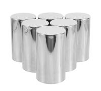 6pcs Car Wheel Nut Covers 33mm Chrome Plastic Screw-on Caps for Trucks | Silver Reflective Finish, Flat Top Design, Vibration and Weather Resistance, Protects Wheel Studs during Vehicle Maintenance