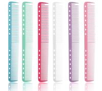6Pcs Carbon Fine Cutting Comb, Carbon Fiber Salon Hairdressing Comb, Professional Carbons Fine Cutting Combs, Styling Anti Static and Heat Resistant Tooth Hair Combs for Women Salon and Home