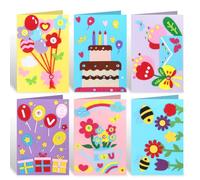 6pcs Card Making Kits, DIY Handmade Greeting Cards Flower Animal for Christmas Thanksgiving Teacher's Day Birthday Boys Girl