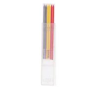 6Pcs Carpenter Pencil Refill, 2.8mm HB Pencil Lead Marking Scribing Tool Set Kit Durable Lasting Solid Deep Hole Mechanical Construction Pencil Replacements for(Black Red Yellow Graphite Wax)