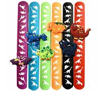 6pcs Cartoon Dragon Dinosaur Theme Party Slap Bracelets Silicone Wristbands 017
