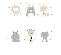 6pcs Cartoon Switch Stickers Cute Elephant Panda Rabbits Power Socket Kids Room Wall Sticker Baby Rooms Decals