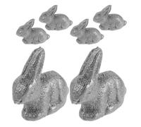 6pcs Cast Iron Rabbit Cooking Tool 4.5x4x1.5cm | Silver Finish, Fits Most Pots and Pans, Easy Vinegar Care, Suitable for Athletes and Pregnant Women