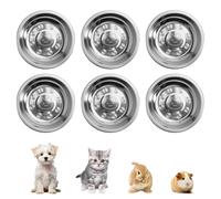 6PCS Cat Bowls Stainless Steel Cat Bowl Whisker Friendly Featuring an Adorable Kitten Design Kitten Bowls Shallow Wide Cats Feeding Bowl 16cm Metal Cats Dishes for Both Small and Medium-sized Pets