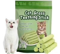 6pcs Cat Grass Teething Stick,Natural Cat Grass Sticks Molar Rod,Freezed Drying C/at Grass Sticks Snacks,Ca/t Grass Treats,Pet Chew Stick,Edible Treats for Teeth Cleaning and Hairball Removal