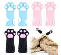 6pcs Cat Paw Knitting Needles Stoppers, Cute Knitting Needle Point Protectors Silicone Stitch Stopper Knitting Needle Tips Stoppers Knitting Accessories for 11-17 (8mm-12.75mm) Needles