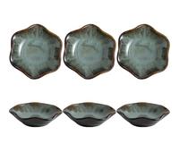 6PCS Ceramic Dip Bowls Set - Small Snack and Sauce Dishes, Durable Long-lasting 10*2.5cm/3.94*0.98in in Vintage Green