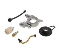 6pcs Chainsaw Oil Pump Assembly Worm Gear Kit for Oiling System | Plastic and Metal Construction, Oil Tube Assembly, Filter Component, Stable Pressure Output, Suitable for Forestry and Garden