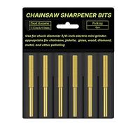 6pcs Chainsaw Sharpening Stone Chain Sharpener Grinding Tool Titanium-Plated Grinding Bits 4mm/4.8mm/5.5mm