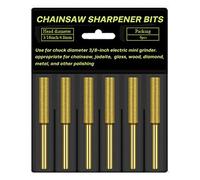 6pcs Chainsaw Sharpening Stone Chain Sharpener Grinding Tool Titanium-Plated Grinding Bits 4mm/4.8mm/5.5mm