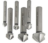 6PCS Chamfering Knife 3 Flutes 90 Degree HSS Chamfer Cutter Bit Chamfering Countersink Drill Bits