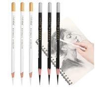 6Pcs Charcoal Pencils Drawing Set Professional Sketching Pencil Black White Charcoal Drawings Pencils Charcoal Drawing Pencil for Drawings Sketching Shading Blending Chalk for Beginners Artists