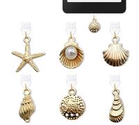 6PCS Charms for Kindle Ocean Shell Dust Plug Charm,E-Reader Accessories Charm,Compatible with Kindle Tablets Phone Type C Charging Ports,Sea Shell Gifts for Mom Teacher Friends Reader Booklovers