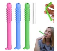 6PCS Chewable Essential Oil Breath Stick, Chewable Breather Sticks, Portable Breath Freshener, Fruity Craving Relief with 3 Replacement Cores, Chewable Puffer for Focus & Clear Respiratory Function