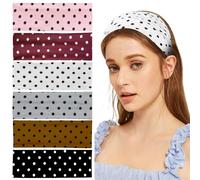 6Pcs Chic Polka Dot Headband, Stretchable Polka Dot Headbands, Comfortable Fit for All Hair Types, Ideal for Daily Wear and Workouts