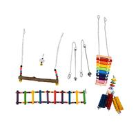6pcs Chicken Toys Wooden Chicken Xylophone Swing Vegetable Fruits Holder Toy for Chicken Hen Bird
