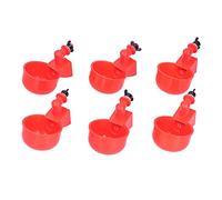6PCS Chicken Water Cups 1/8in Portable Bowl Type Made of POM Stainless Steel Spring, Durably Automatic Watering Chicken Water Feeder, to Install, Ideal for Chickens Ducks Birds