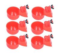 6PCS Chicken Waterer Cups, Poultry Watering Cups 1/8in Chicken Water Feeder Automatic Poultry Waterer for Duck Chicks Goose Turkey