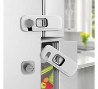 6Pcs Childproof Refrigerator Lock,Cupboard Locks for Children,Freezer Lock Apply to Max 1"(25mm) Sealing Strip,Cabinet Cupboard Lock for Toddlers,Easy to Install,No Tools Need or Drill (Grey)