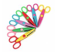 6Pcs Children Safe Pinking Shears Colorful Decorative Paper Lace Edge Scissor Set for Teachers Crafts Scrapbooking Kids Design Pinking Shears111