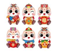 6Pcs Chinese New Year Redness Envelope Luck Money Envelope The Year of Dragon Redness for Spring Festival Money Pocket