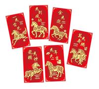 6Pcs Chinese Red Envelopes 2026 The Year of Horse Lucky Money Bag for Chinese New Year Spring Festival Celebration Paper Red Envelopes