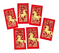6Pcs Chinese Red Envelopes 2026 The Year of Horse Lucky Money Bag for Chinese New Year Spring Festival Celebration Paper Red Envelopes