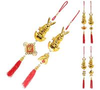 6pcs Chinese Small Rabbit Hanging Ornament for Tree Outdoor Courtyard