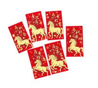 6PCS Chinese Zodiacs Horses Themed Lucky Envelopes Traditional Auspiciouses Greetings for Holidays Weddings Birthdays Prosperitys Greeting Red Packets