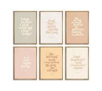 6PCS Christian Wall Art - 20X25 CM Bedroom Decor, Bible Verse Inspirational Art for Nursery (No Photo Frame Included)